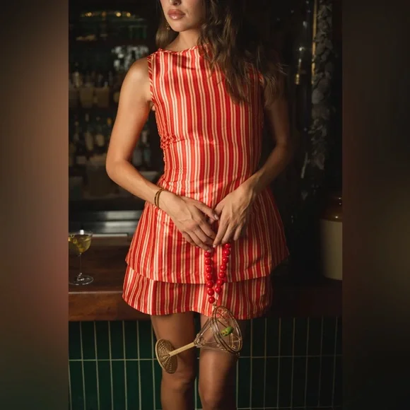 La Maregold Striped Skirt Set Celine Celeste Size Small - Picture 11 of 11